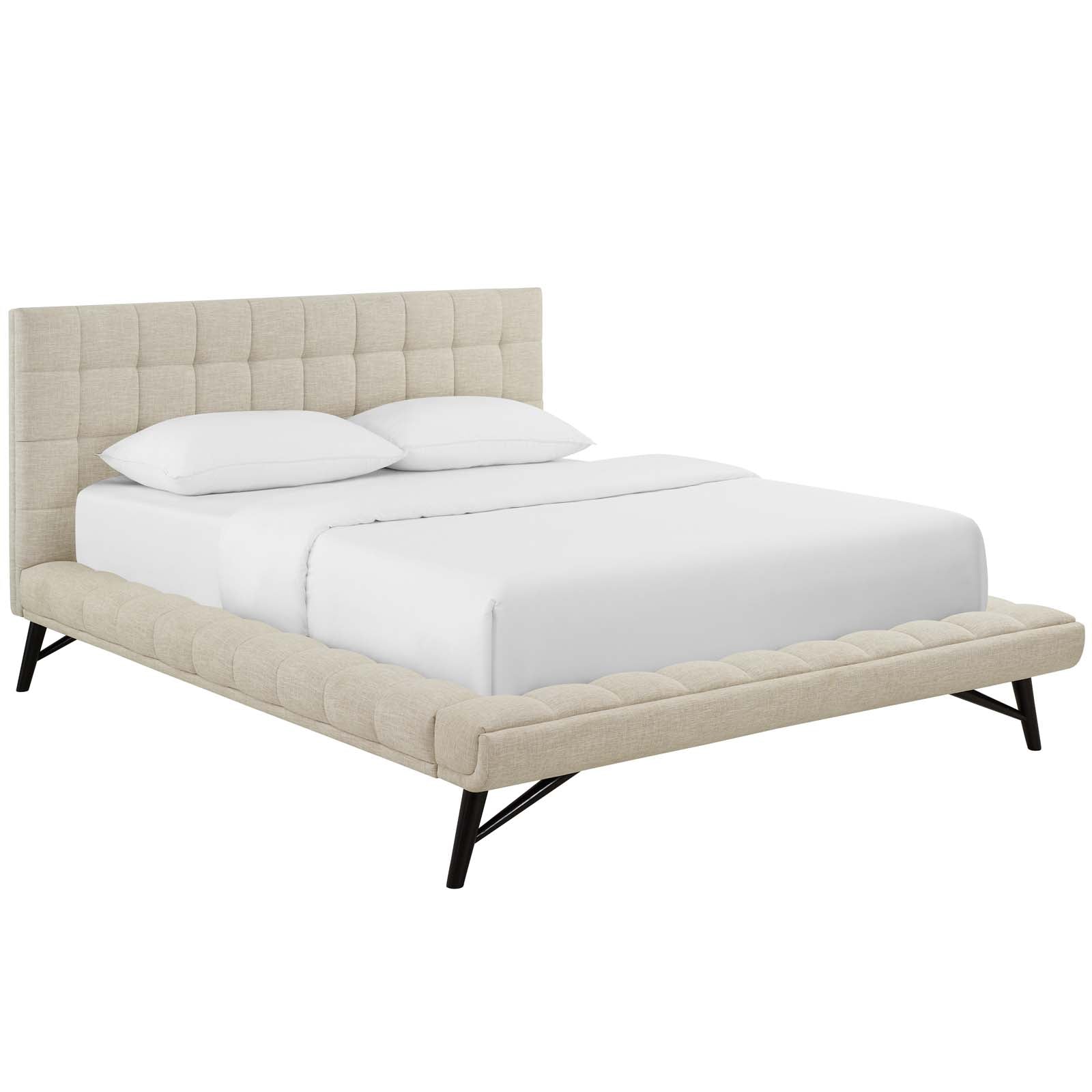 Julia Biscuit Tufted Upholstered Fabric Queen Platform Bed by Modway