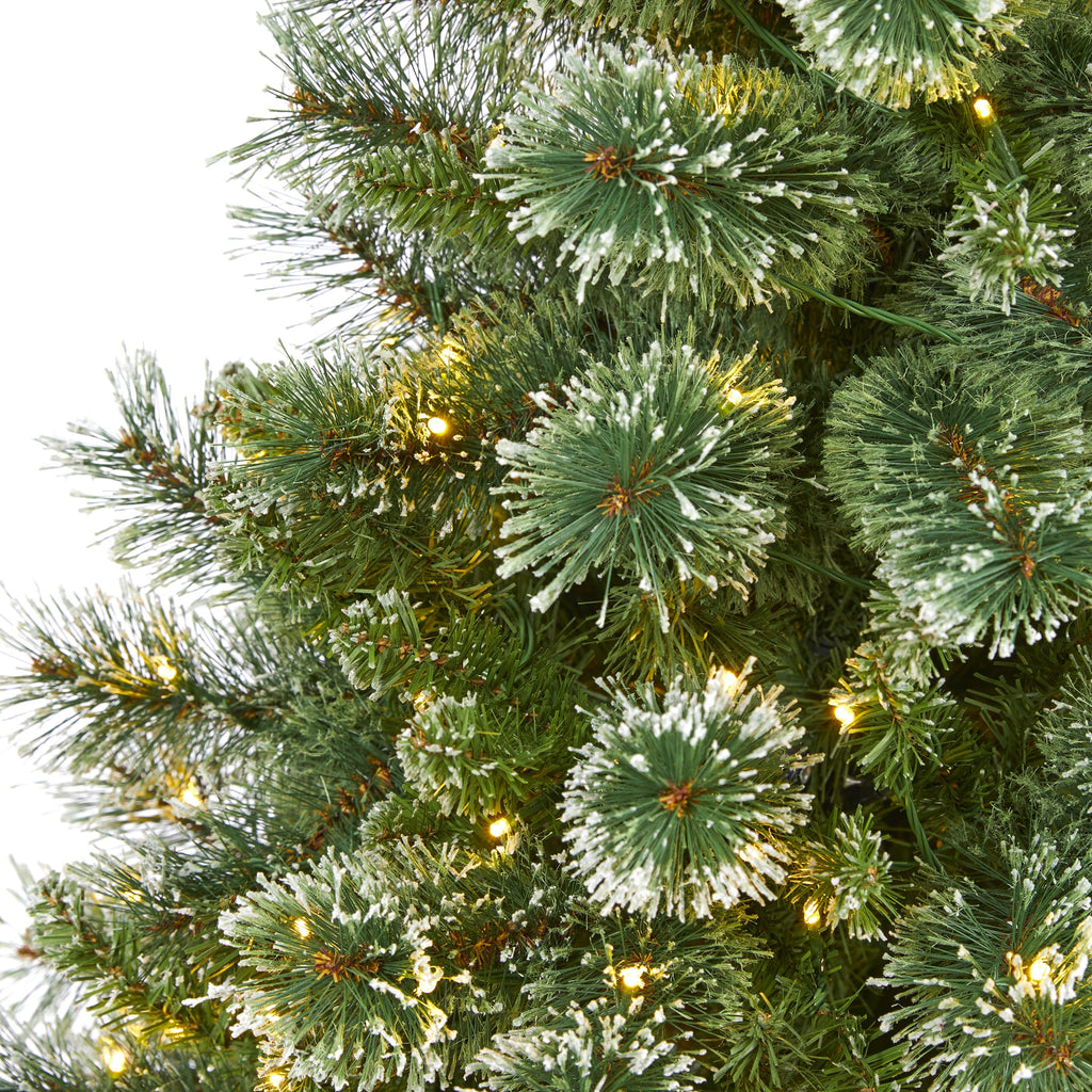 6' Wisconsin Slim Snow Tip Pine Artificial Christmas Tree w/ 300 Clear LED Light