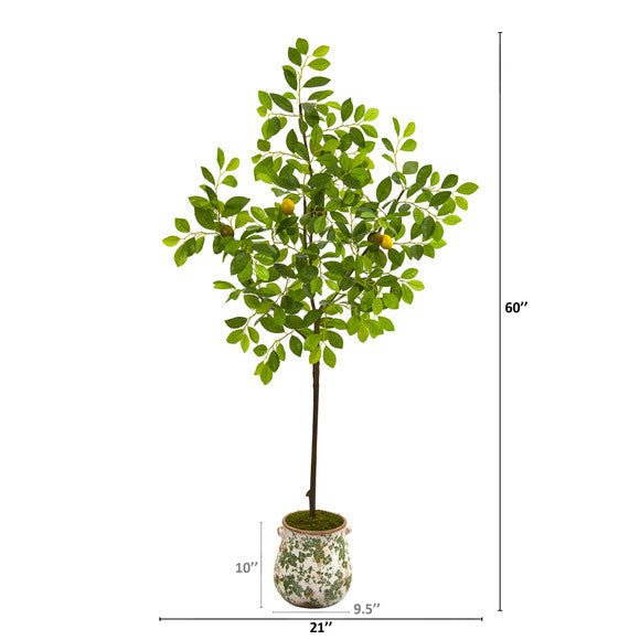5' Lemon Artificial Tree in Floral Planter