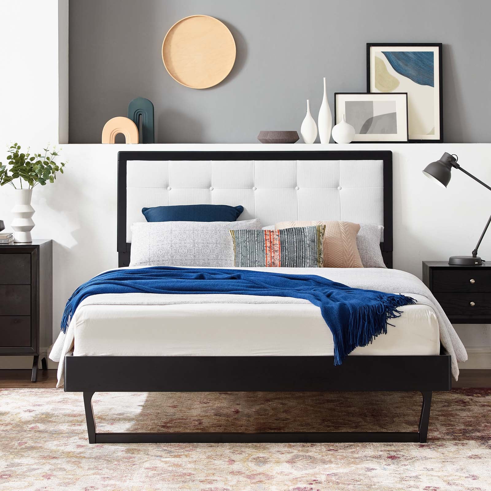 Willow Wood Full Platform Bed With Angular Frame by Modway