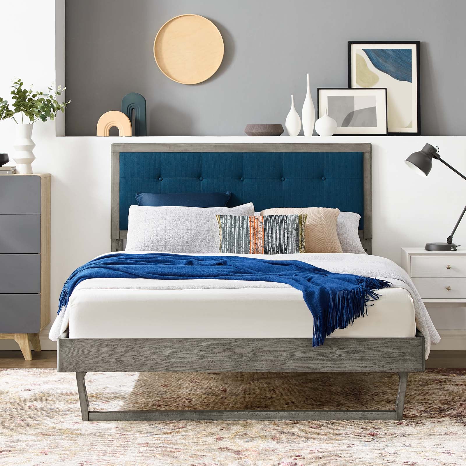 Willow Wood Queen Platform Bed With Angular Frame by Modway