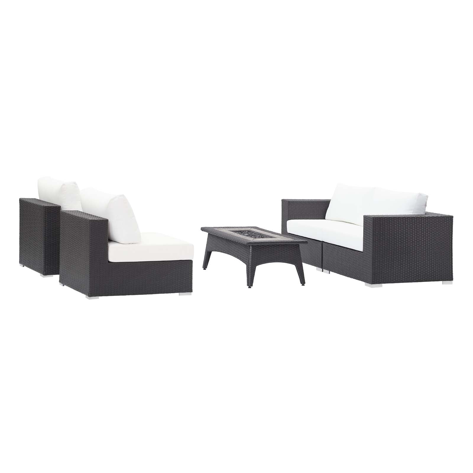 Convene 5 Piece Set Outdoor Patio with Fire Pit by Modway
