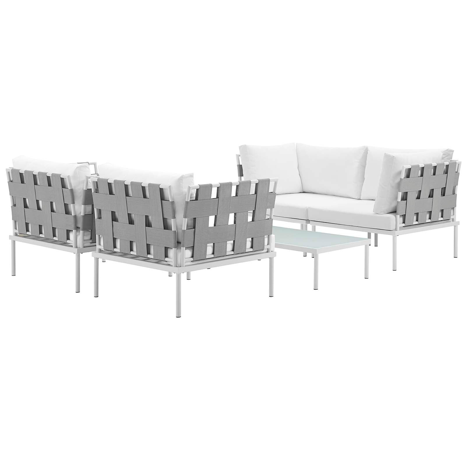 Harmony 5Piece Outdoor Patio Aluminum Sectional Sofa Set by Modway