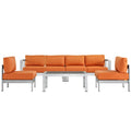 Shore 5 Piece Outdoor Patio Aluminum Sectional Sofa Set by Modway