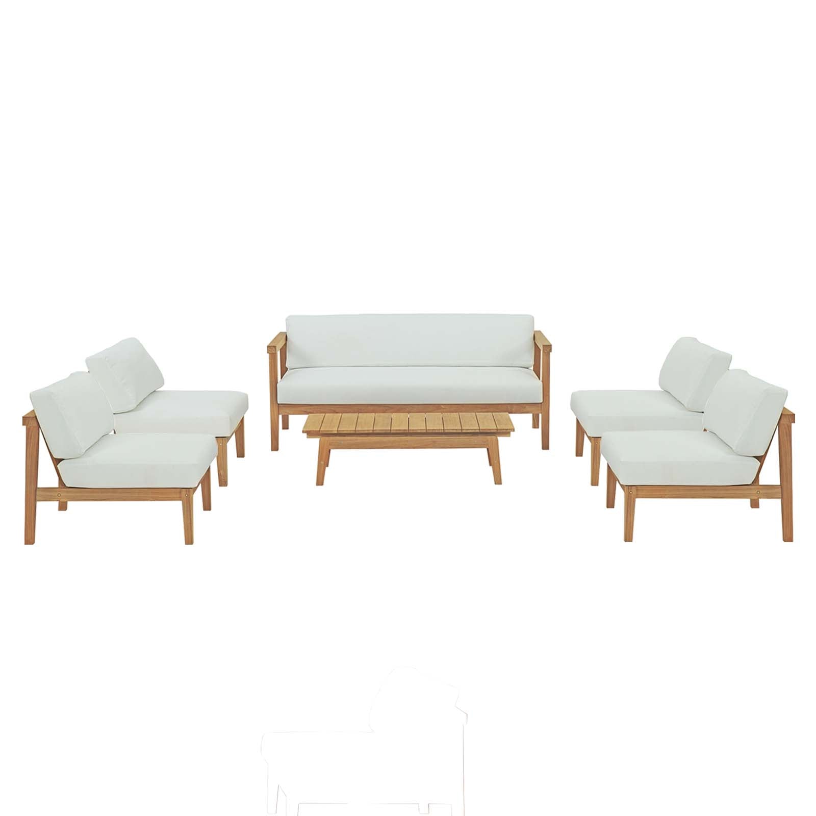 Bayport 6 Piece Outdoor Patio Teak Set by Modway
