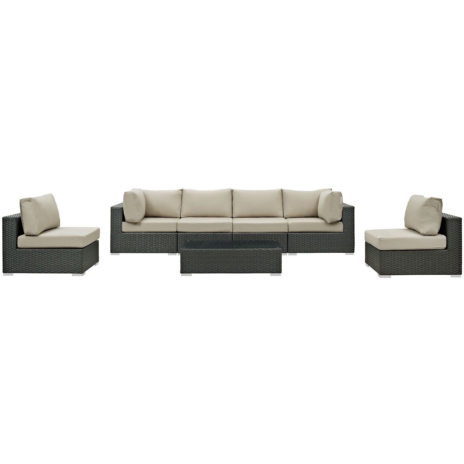 Sojourn 7 Piece Outdoor Patio Sunbrella¨ Sectional Set by Modway