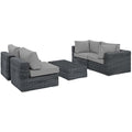 Summon 5 Piece Outdoor Patio Sunbrella¨ Sectional Set by Modway