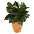 29" Artificial Rubber Plant In Terra Cotta Planter 9245 By Nearly Natural