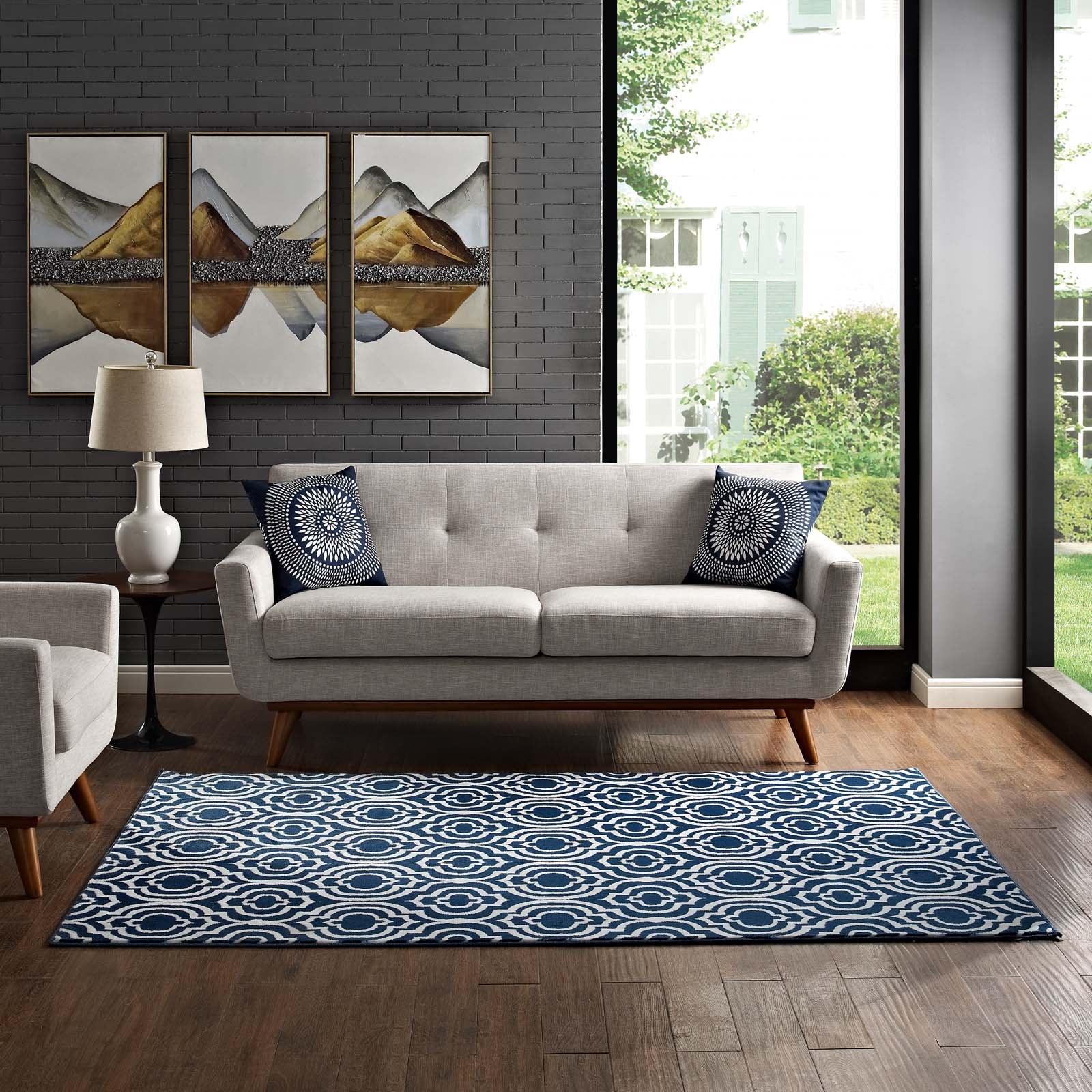 Frame Transitional Moroccan Trellis 5x8 Area Rug by Modway