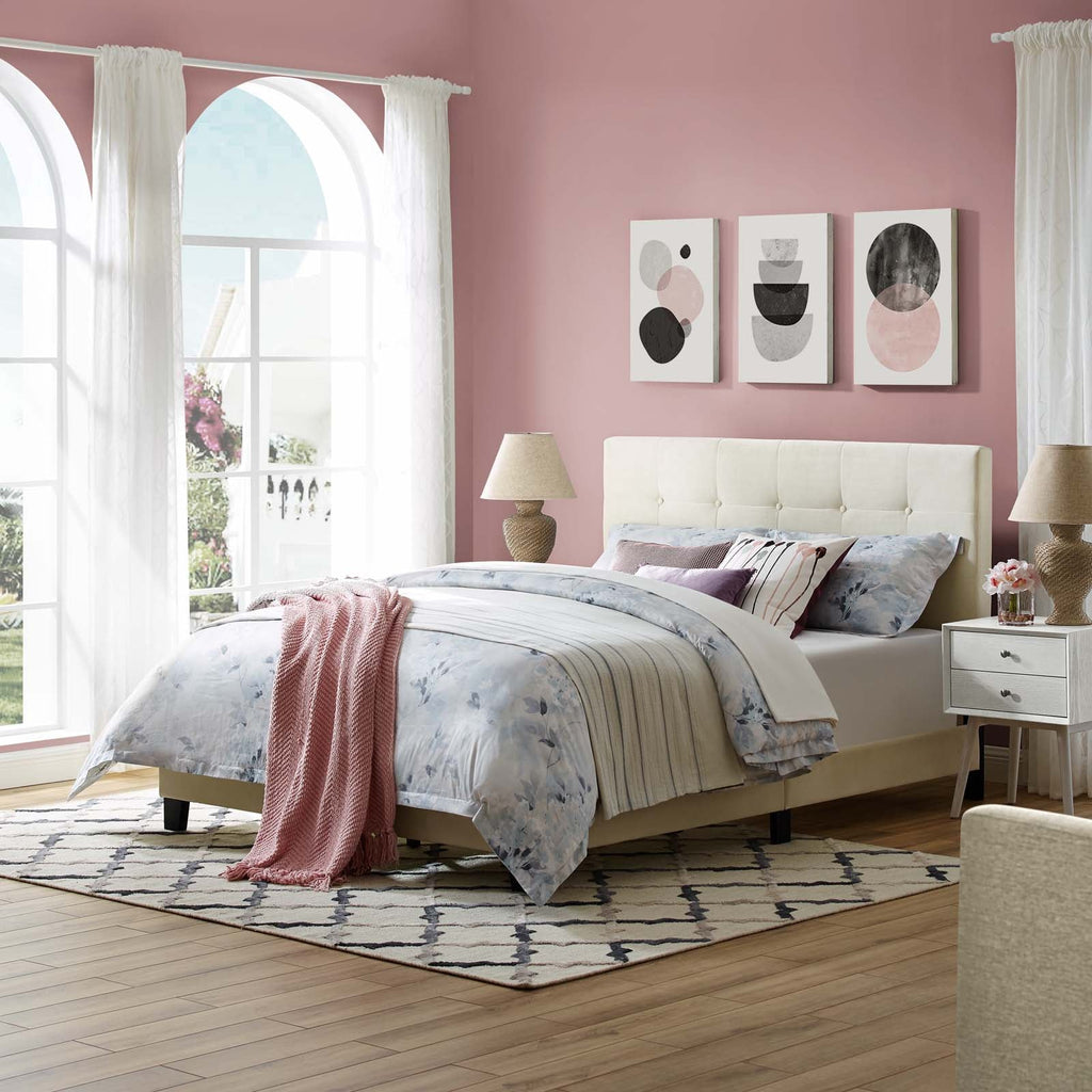 Melanie Tufted Button Upholstered Performance Velvet Full Platform Bed by Modway