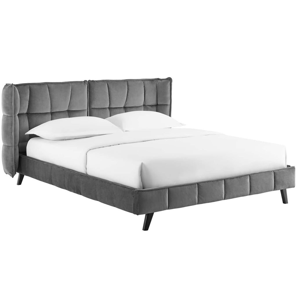 Makenna Performance Velvet Queen Platform Bed by Modway