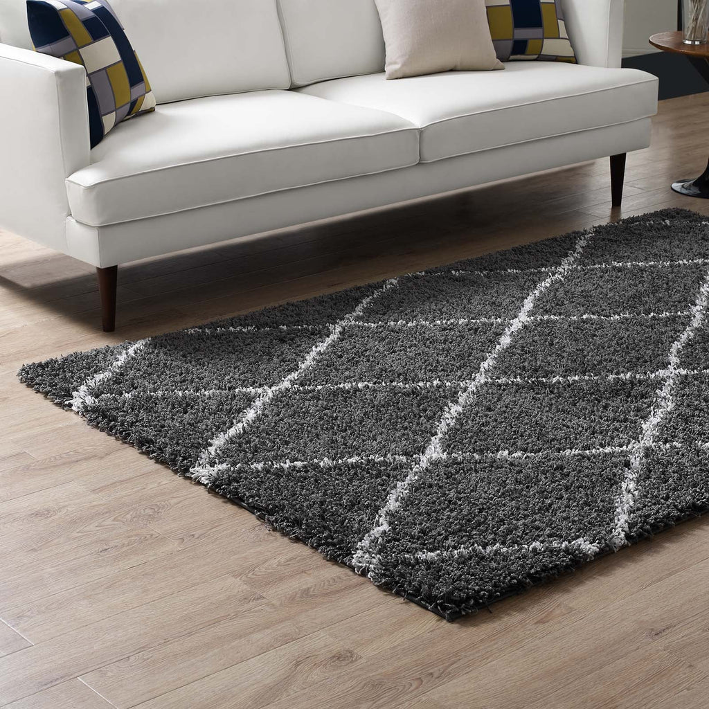 Toryn Diamond Lattice 5x8 Shag Area Rug by Modway