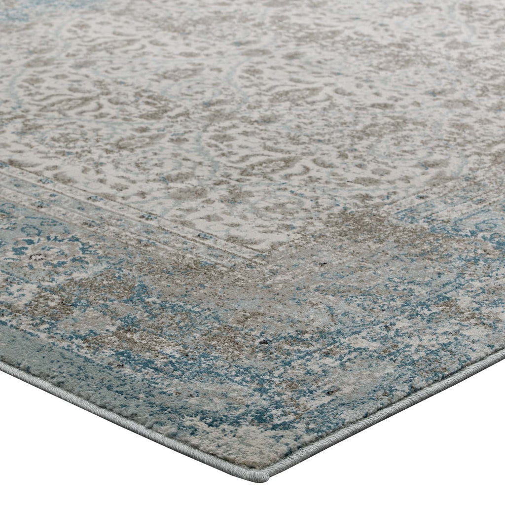 Dilys Distressed Vintage Floral Lattice 5x8 Area Rug by Modway