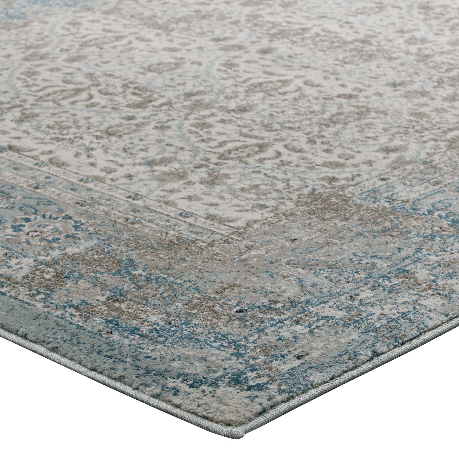 Dilys Distressed Vintage Floral Lattice 5x8 Area Rug by Modway