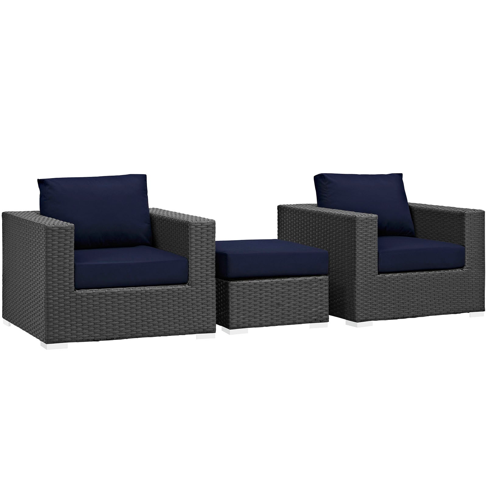 Sojourn 3 Piece Outdoor Patio Sunbrella¨ Sectional Set by Modway