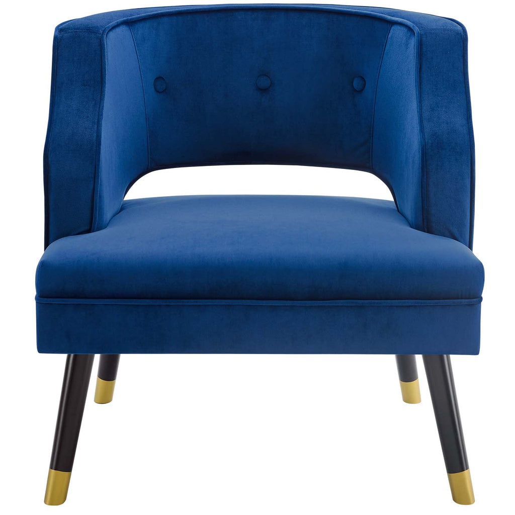 Traipse Button Tufted Open Back Performance Velvet Armchair by Modway