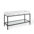 Kingsley 60" Black Stainless Steel Bathroom Vanity by Modway