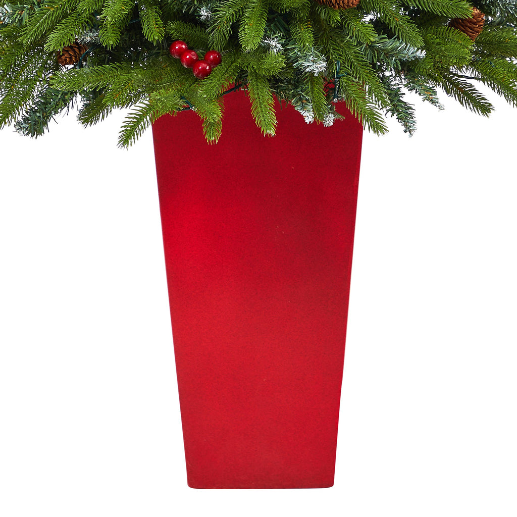 62' Snow Tipped Portl& Spruce Artificial Christmas Tree w/ Frosted Berries