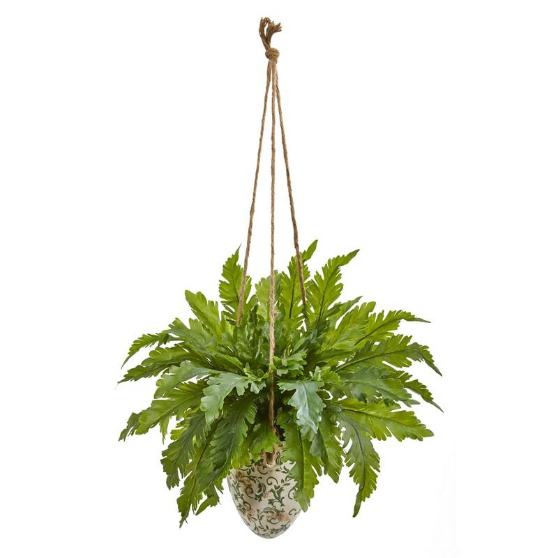 29"  Fern Artificial Plant in Hanging Vase