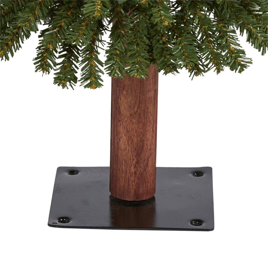 3' Grand Alpine Artificial Christmas Tree with 50 Clear Lights w/Natural Trunk
