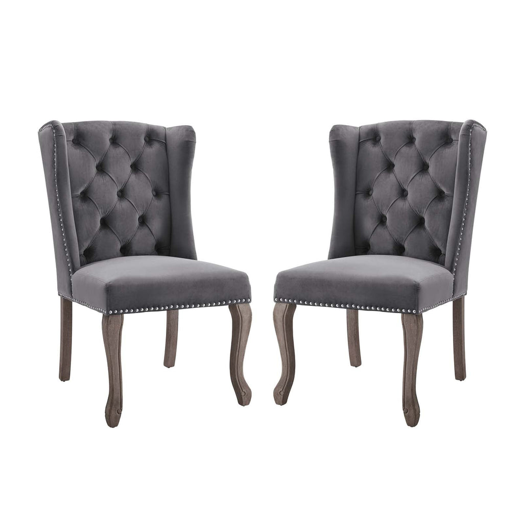 Apprise Performance Velvet Side Chair Set of 2 by Modway