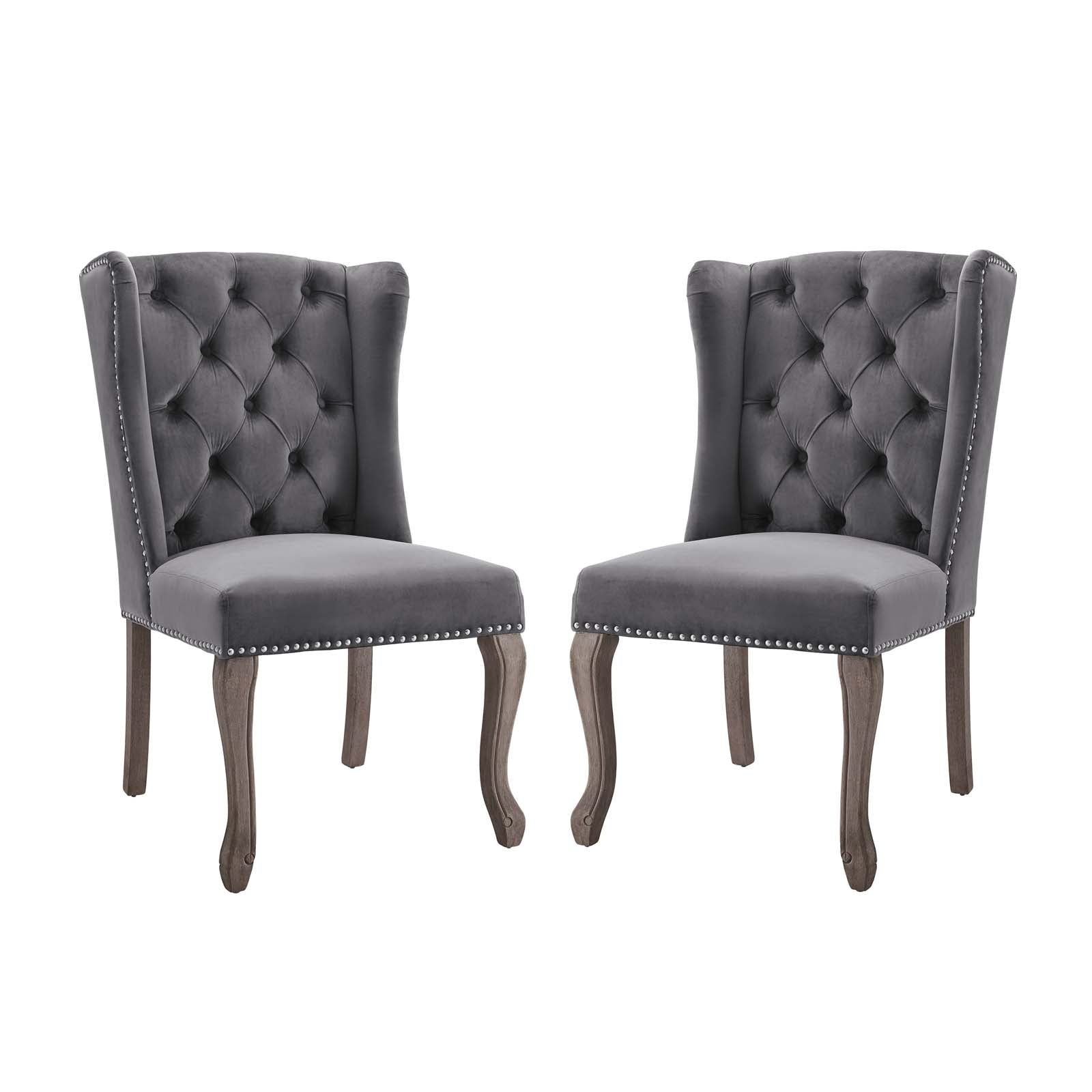 Apprise Performance Velvet Side Chair Set of 2 by Modway