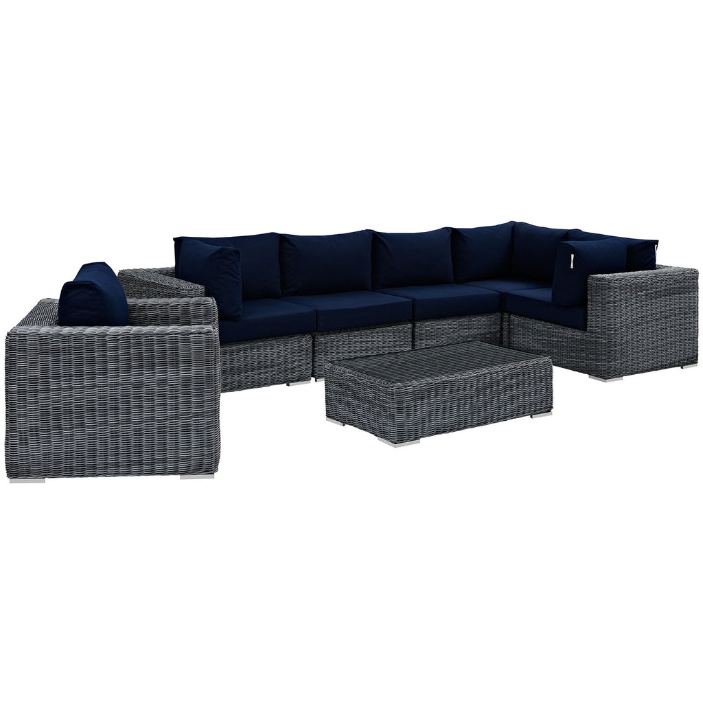 Summon 7 Piece Outdoor Patio Sunbrella¨ Sectional Set by Modway