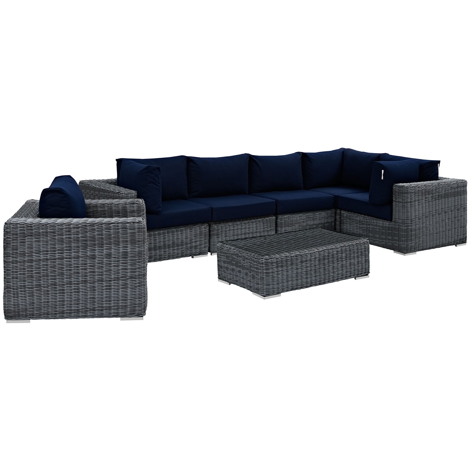 Summon 7 Piece Outdoor Patio Sunbrella¨ Sectional Set by Modway