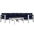 Shore 4 Piece Outdoor Patio Aluminum Sectional Sofa Set by Modway