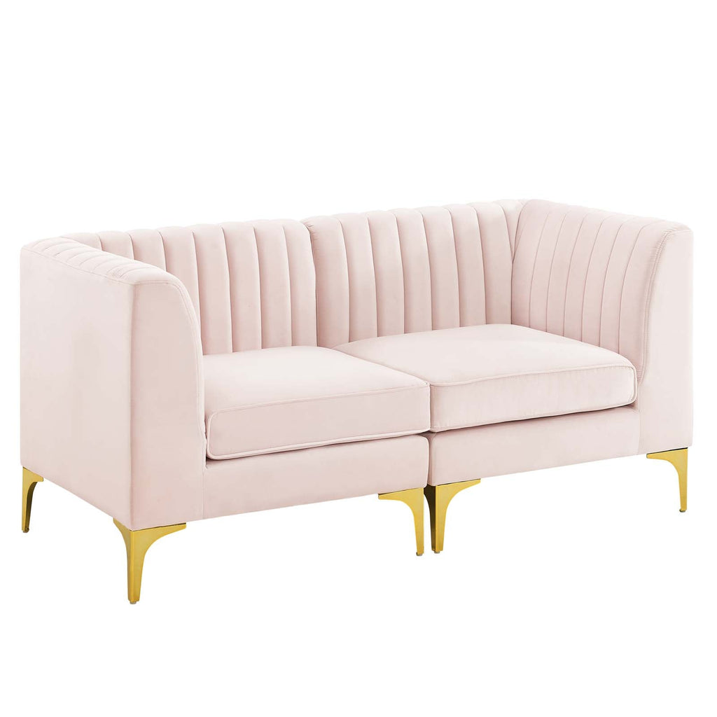 Triumph Channel Tufted Performance Velvet Loveseat by Modway