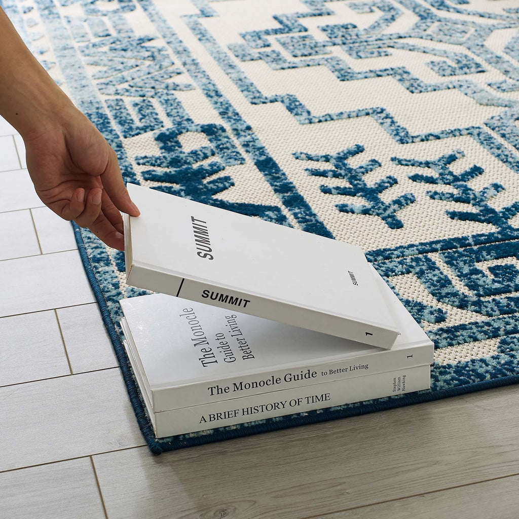 Reflect Nyssa Distressed Geometric Southwestern Aztec 5x8 Indoor/Outdoor Area Rug by Modway