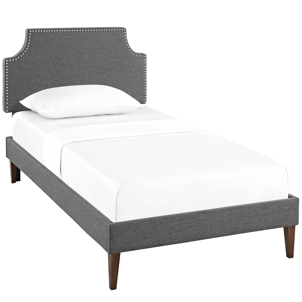 Corene Fabric Twin Platform Bed with Squared Tapered Legs by Modway
