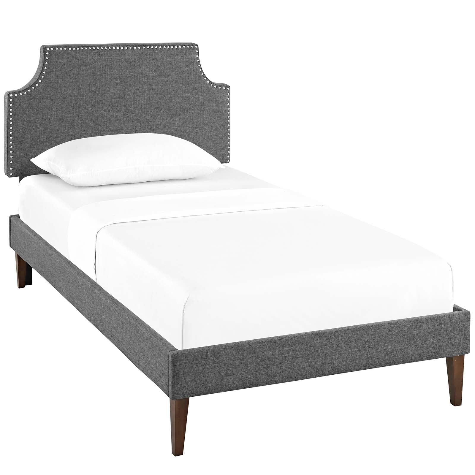 Corene Fabric Twin Platform Bed with Squared Tapered Legs by Modway