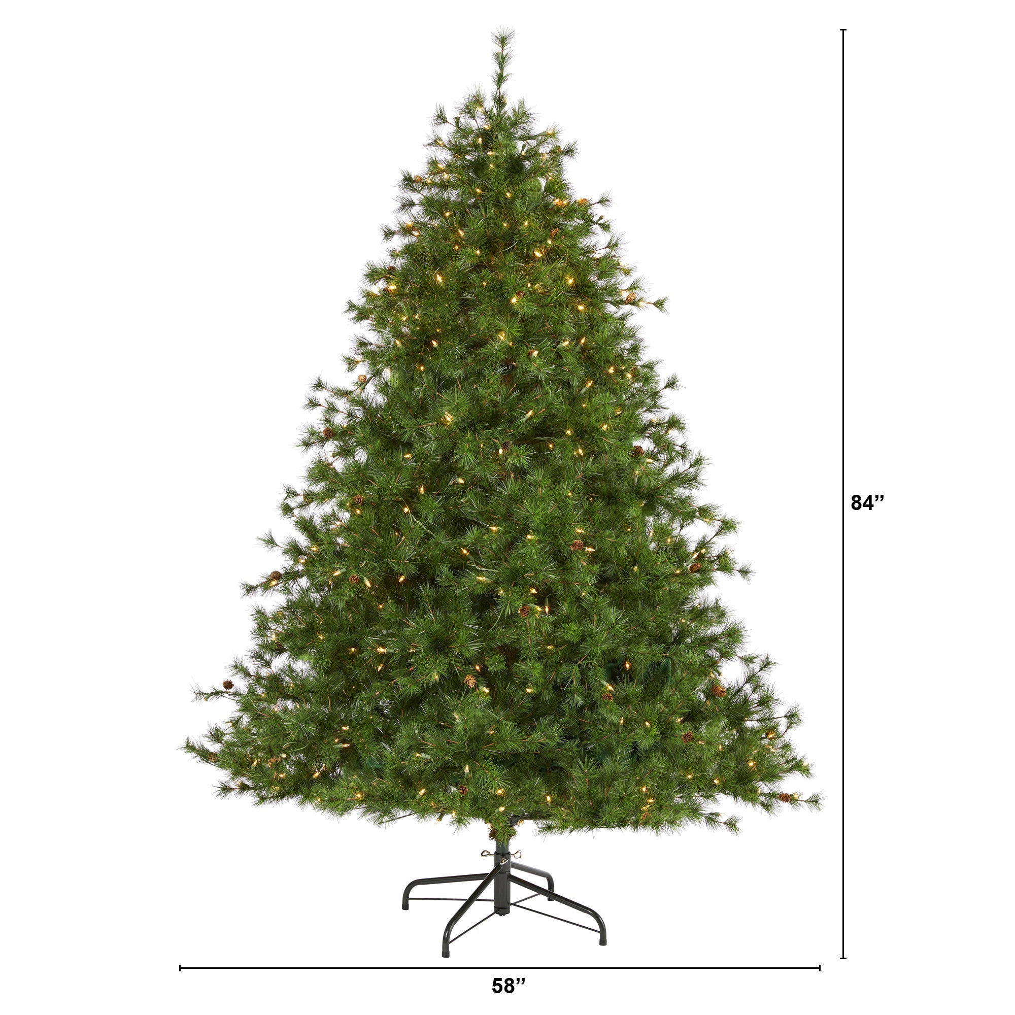 7' Colorado Mountain Pine Artificial Christmas Tree w/ 450 Clear Lights