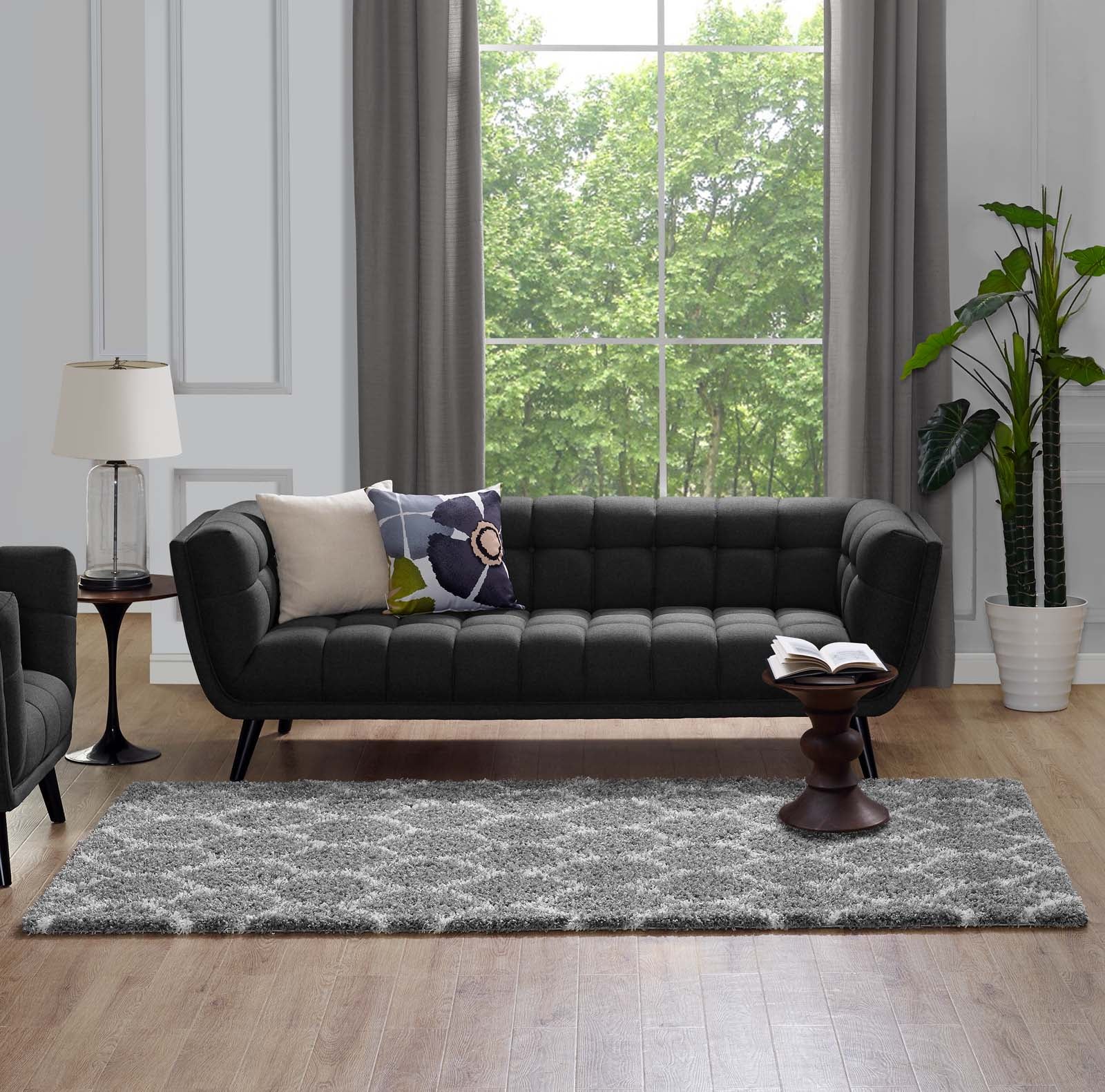 Solvea Moroccan Trellis 5x8 Shag Area Rug by Modway