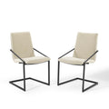Pitch Upholstered Fabric Dining Armchair Set of 2 by Modway