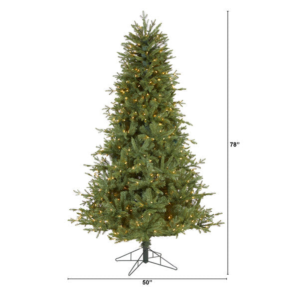 6.5' New Hampshire Spruce Artificial Christmas Tree with 500 Warm White Lights