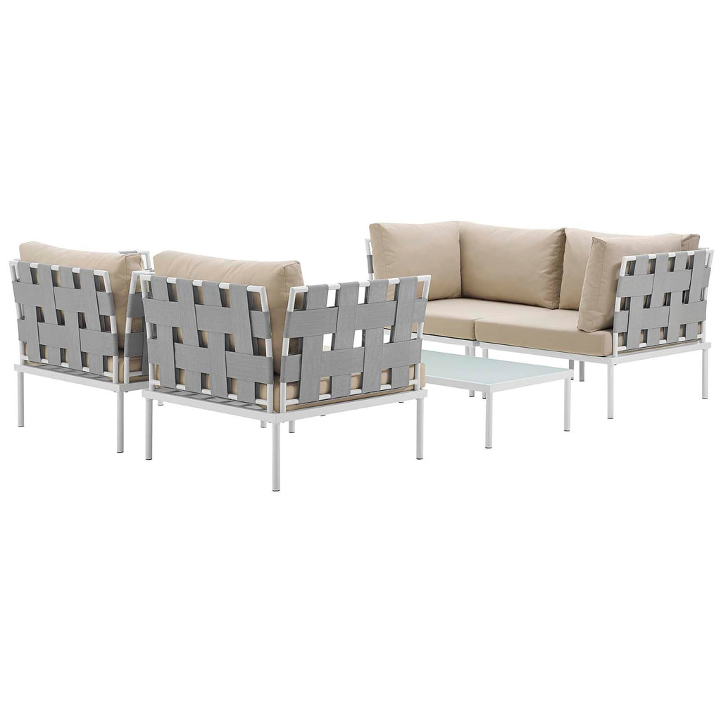 Harmony 5Piece Outdoor Patio Aluminum Sectional Sofa Set by Modway