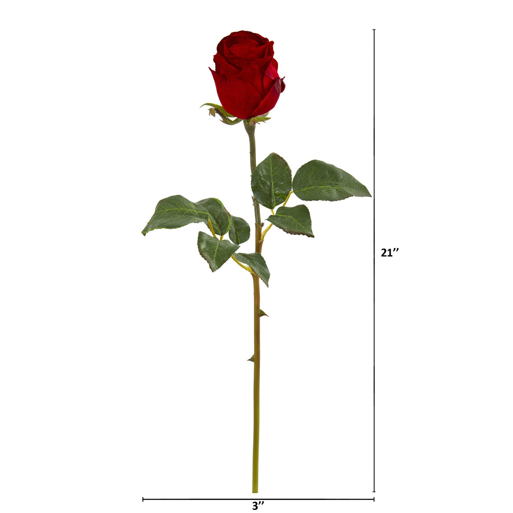 21" Rose Bud Artificial Flower (Set of 6)