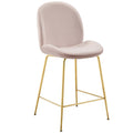 Scoop Gold Stainless Steel Leg Performance Velvet Counter Stool by Modway