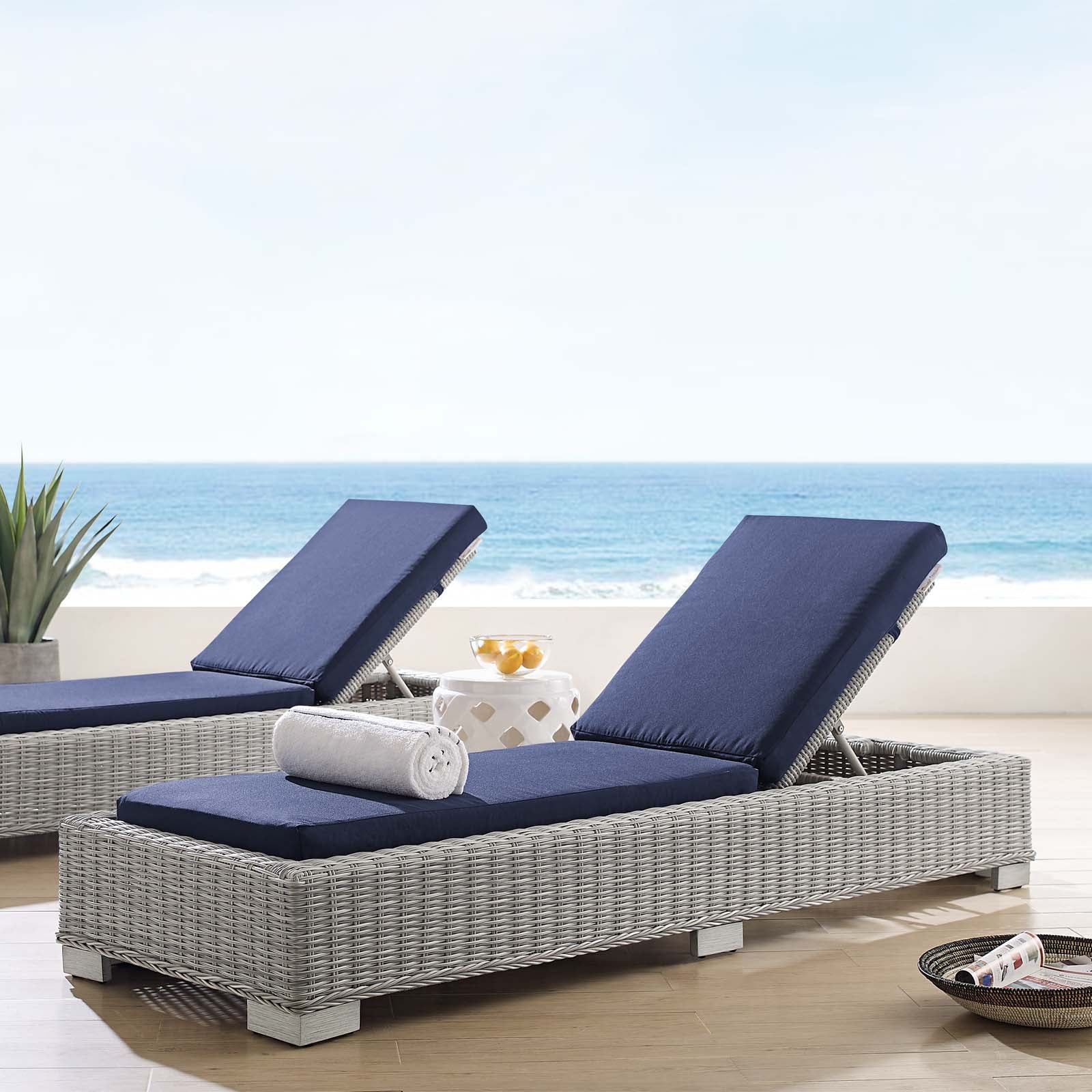 Conway Sunbrella¨ Outdoor Patio Wicker Rattan Chaise Lounge by Modway