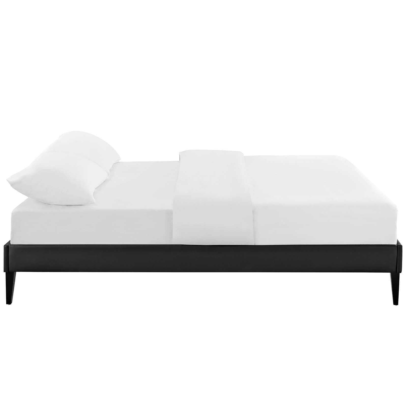 Tessie Vinyl Full Bed Frame with Squared Tapered Legs by Modway