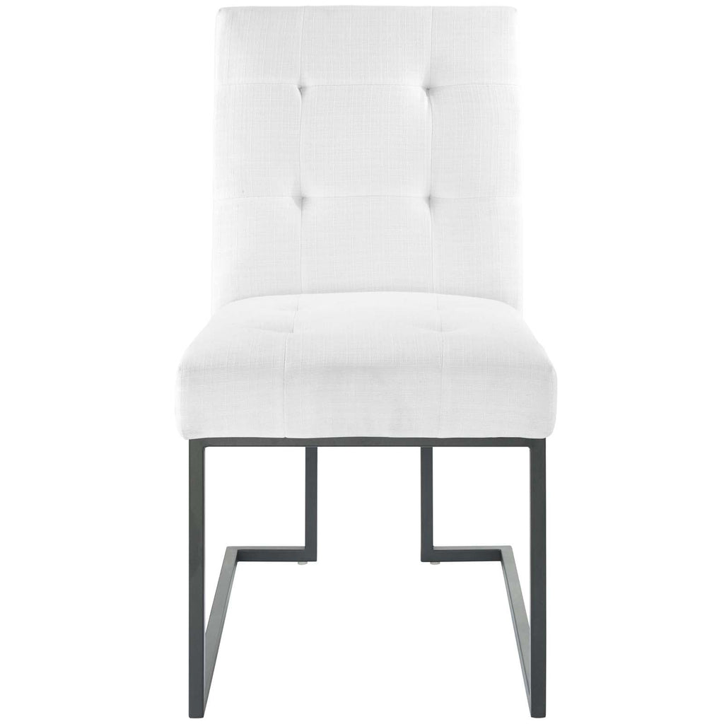 Privy Black Stainless Steel Upholstered Fabric Dining Chair by Modway