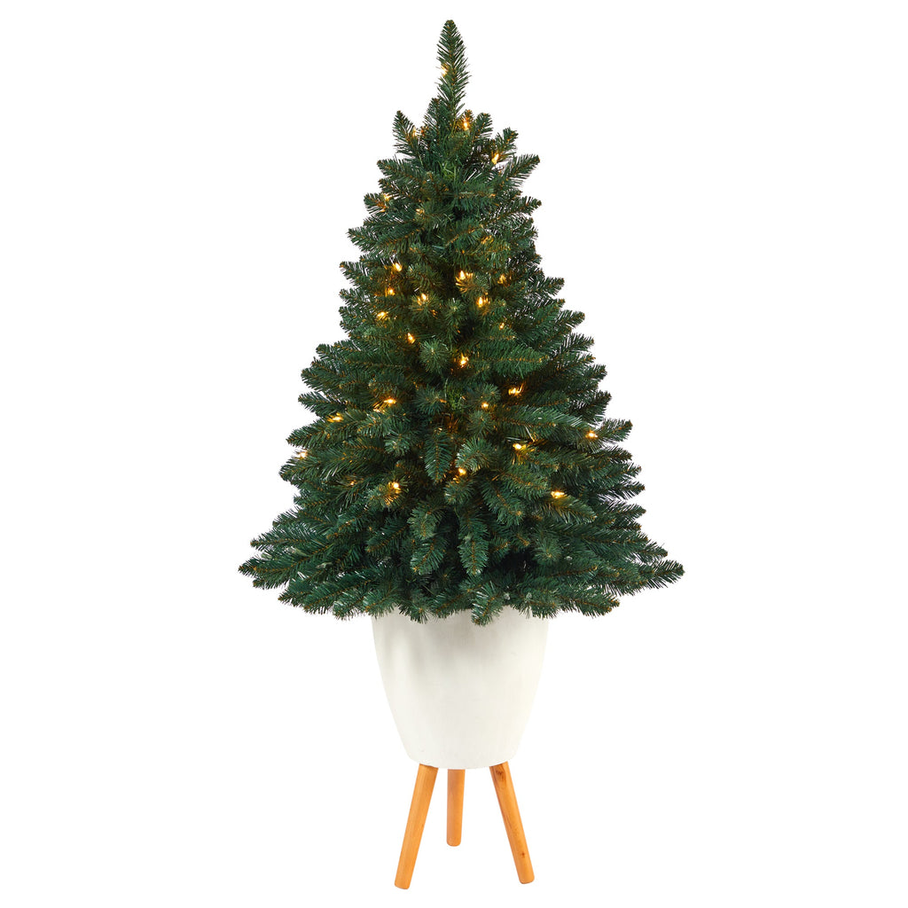 57' Northern Rocky Spruce Artificial Christmas Tree w/ 100 Clear Lights