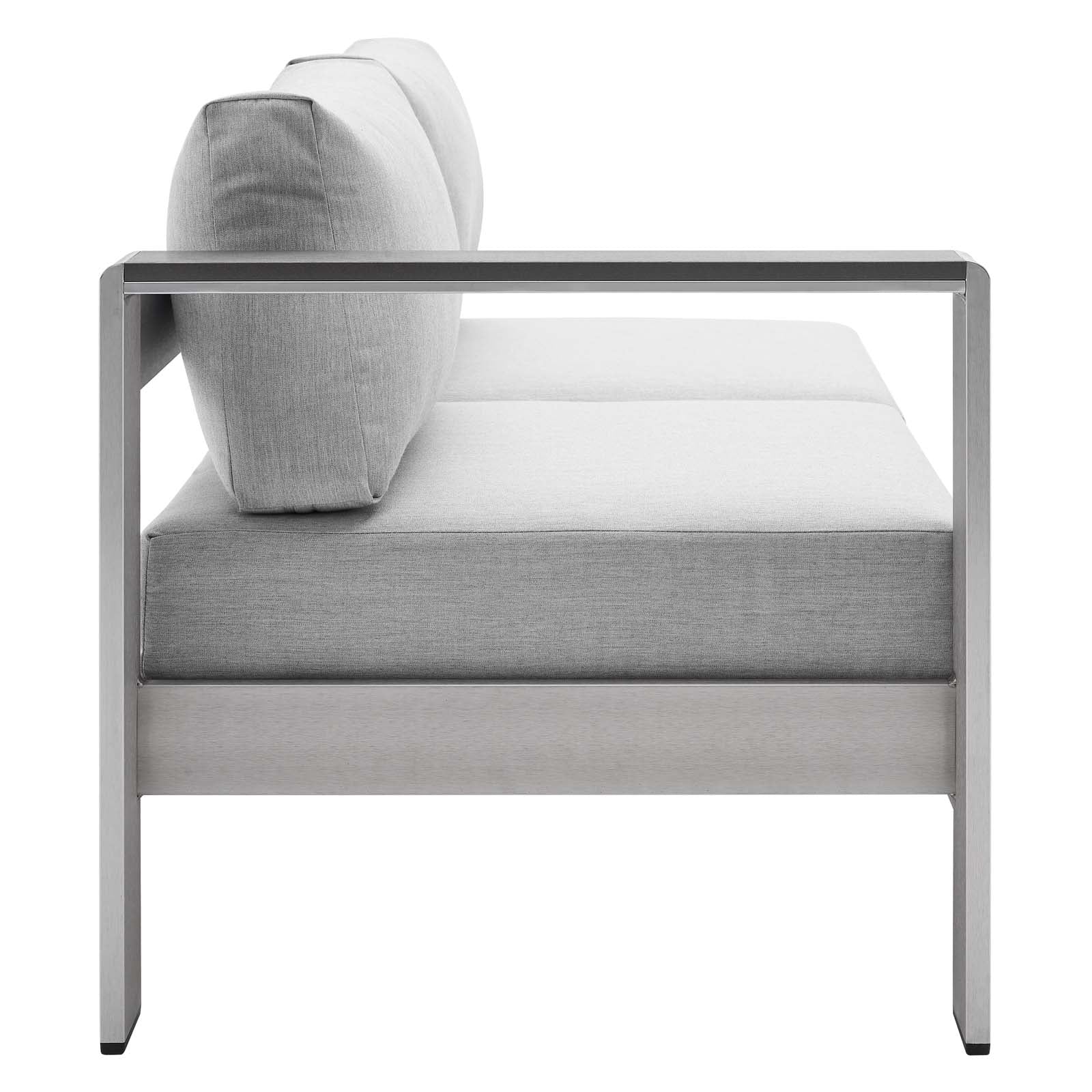 Shore Sunbrella¨ Fabric Aluminum Outdoor Patio Left-Arm Loveseat by Modway