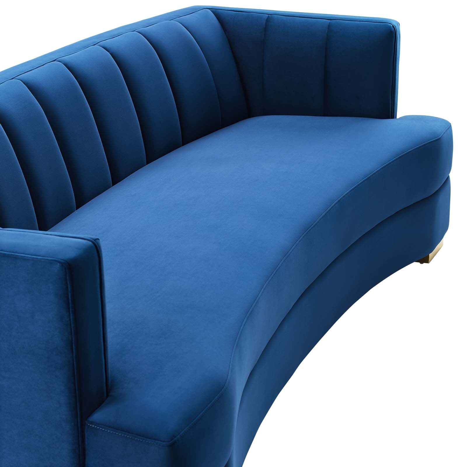 Encompass Channel Tufted Performance Velvet Curved Sofa by Modway