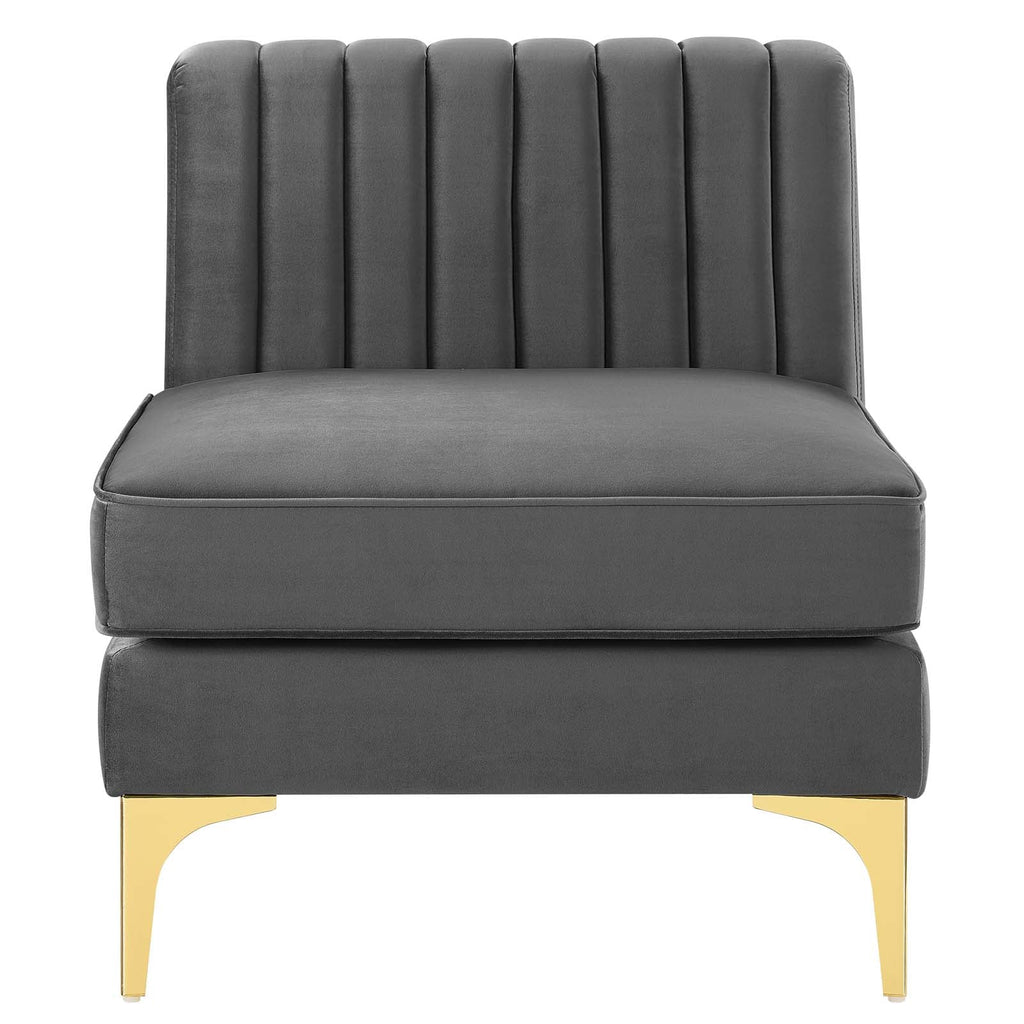 Triumph Channel Tufted Performance Velvet Armless Chair by Modway