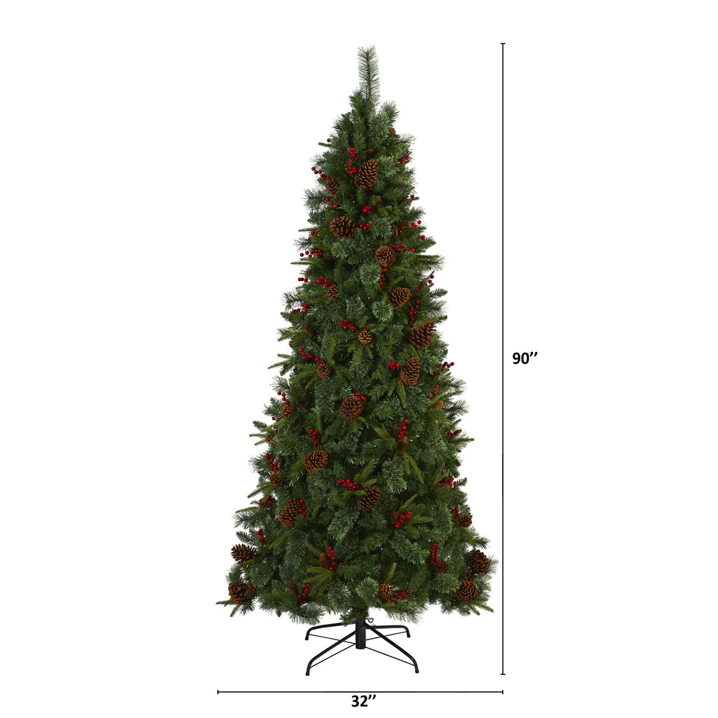 7.5' Norway Mixed Pine Artificial Christmas Tree w/ 450 Clear LED Lights