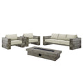 Manteo Rustic Coastal Outdoor Patio Sunbrella¨ 4 Piece Set