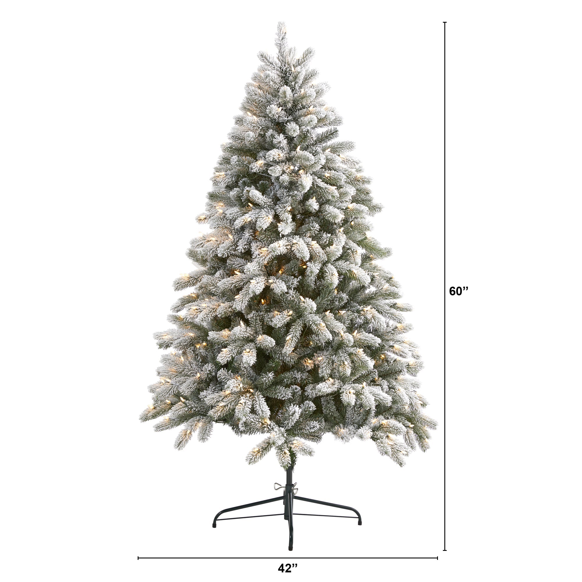 6' Flocked South Carolina Spruce Artificial Christmas Tree w 450 Clear Lights